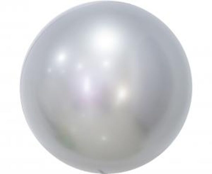 Apaļš necaurspīdīgs balons "Kristāls", sudrabā krāsa , 30 cm