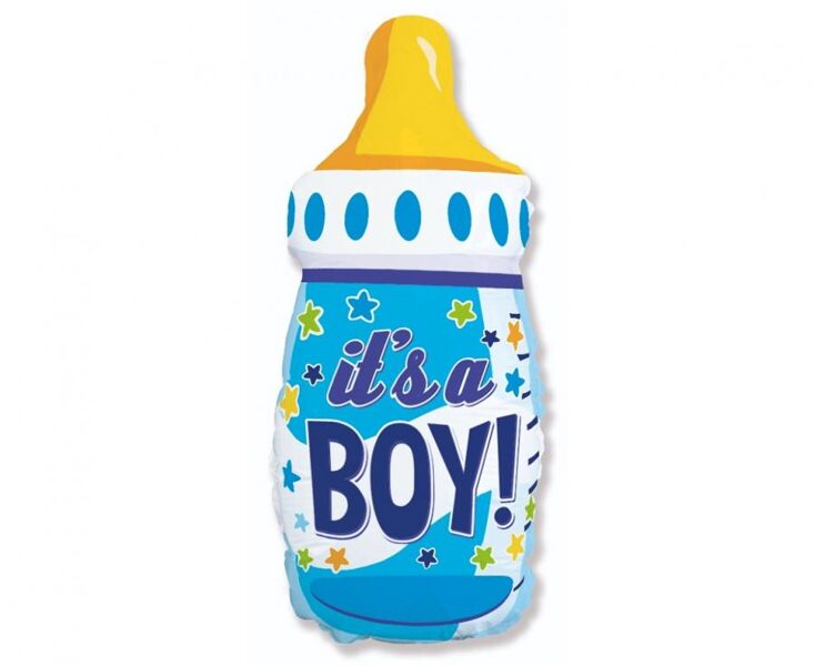 Folijas balons "Pudele ar knupi - It`s a boy", 61 cm