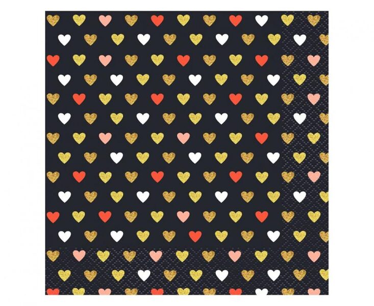 Salvetes "Mazās sirsniņas", melnā krāsa, 20 gb