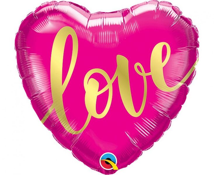 Folija balons "I love you", sirds formā, 46 cm