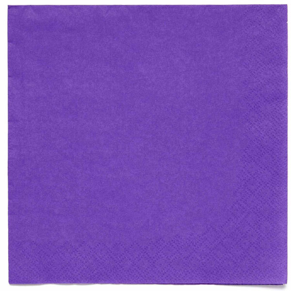 Vienkrāsainas salvetes, violetā krāsa, 20 gb, 33x33 cm