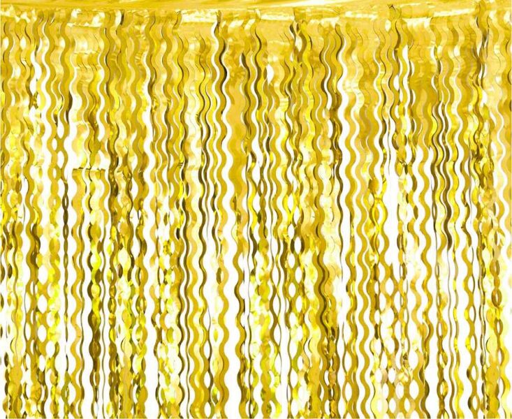 Lietutiņa aizkars, zelts, viļņains, 100x200 cm