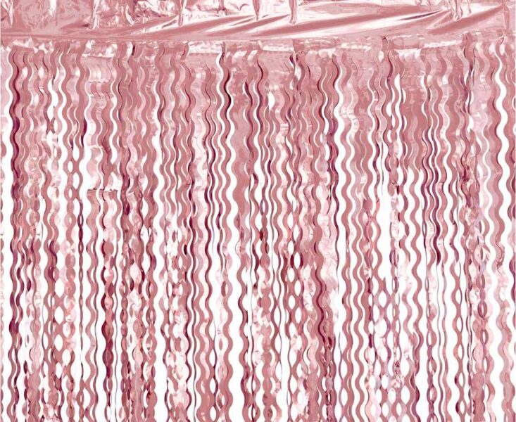 Lietutiņa aizkars, rozā zelts, viļņains, 100x200 cm
