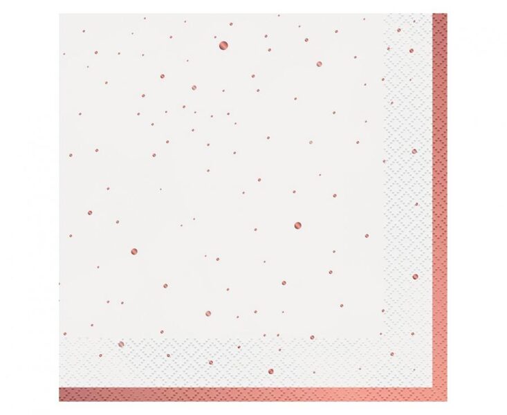 Salvetes "Ar rozā zelta punktiņiem un apmali", baltā krāsa, 20 gb