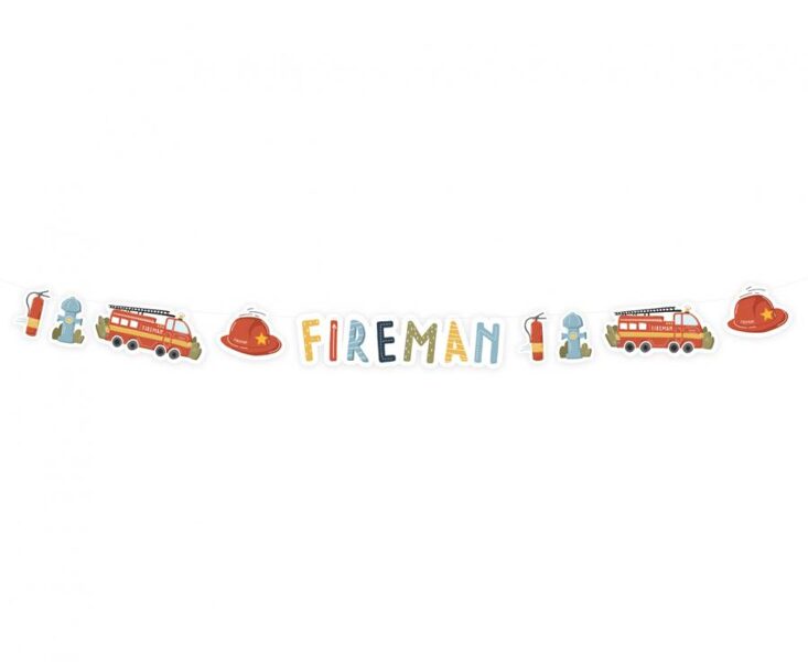 Baneris "Fireman", ugunsdzēsēji, krāsains, 300 cm