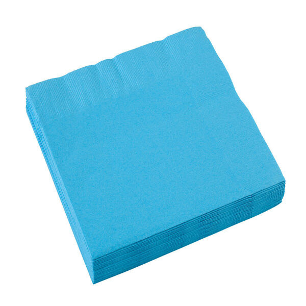 Vienkrāsainas salvetes, debess zilā krāsa, 20 gb, 33x33 cm