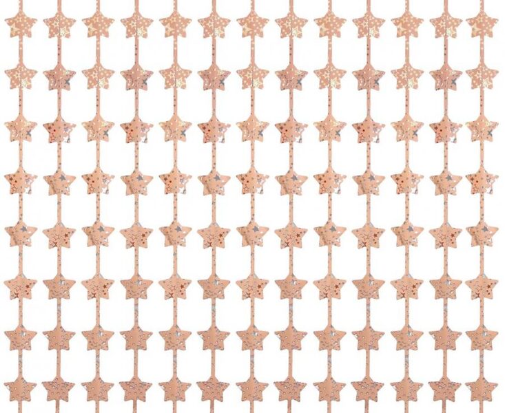 Lietutiņa aizkars, persiku krāsā ar sudraba printu, zvaigznes, 100 x 200 cm