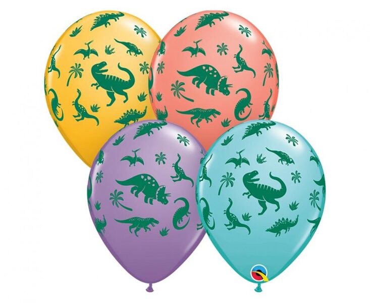 28 cm lateksa balons "Zaļie dinozauri", 1 gb.
