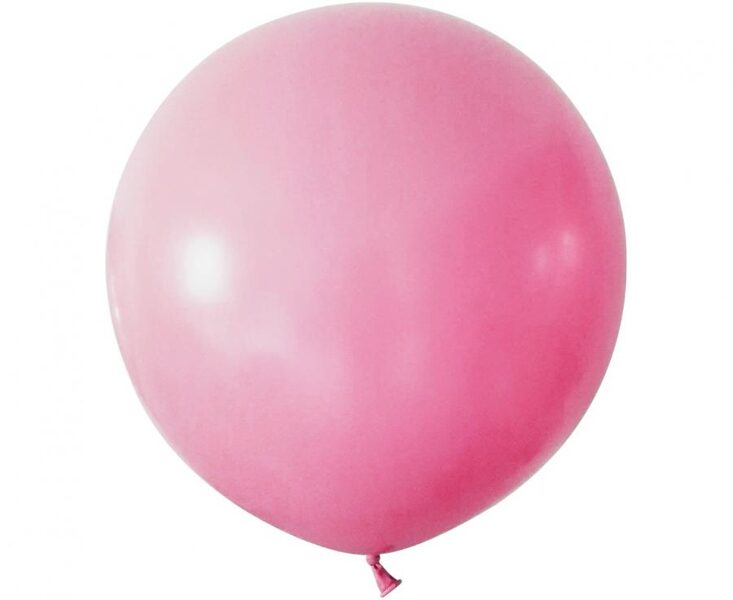 61 cm lateksa balons, koši rozā krāsa - 1 gb.