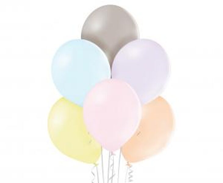 Balonu iepakojums Belbal, 50 gb., 30 cm, krāsaini, Macaron pasteļtoņi
