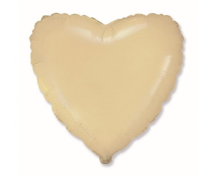 Satīna folija balons FX "sirds", 46 cm, satīna krēmkrāsa