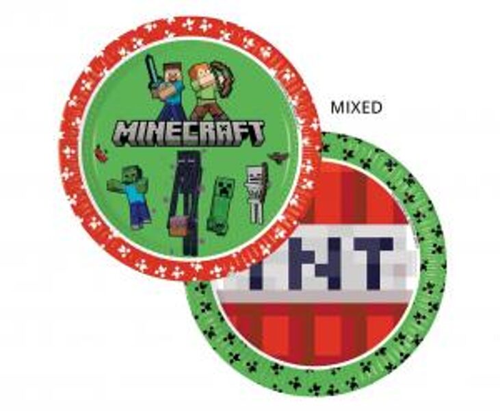 Papīra šķīvīši "Minecraft", 23 cm, 8 gb