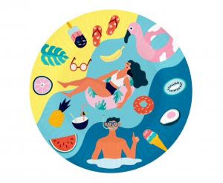 Papīra šķīvīši "Pludmales ballīte", 18 cm, 6 gb