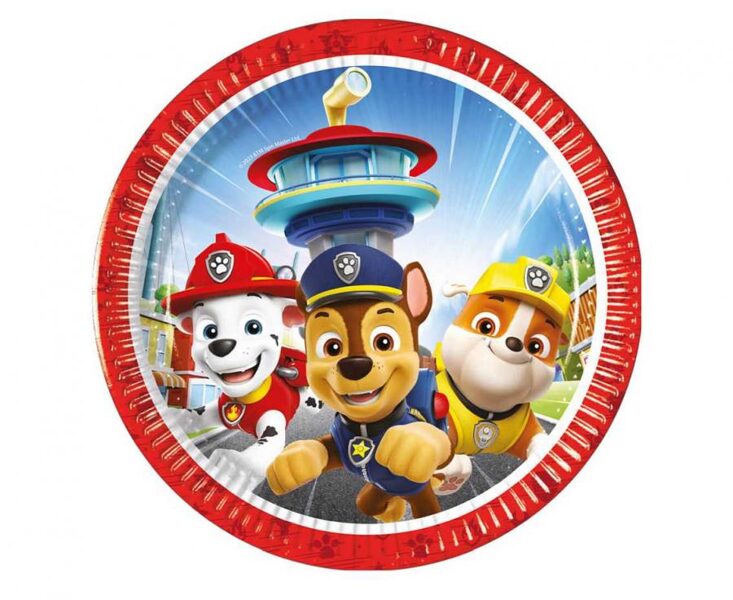 Papīra šķīvīši "Ķepu patruļa - Rescue Heroes - Paw patrol", 19.5 cm, 8 gb