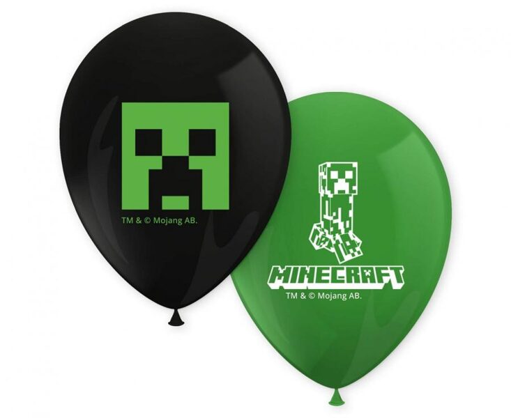 30 cm lateksa balonu "Minecraft" komplekts - 8 gb.