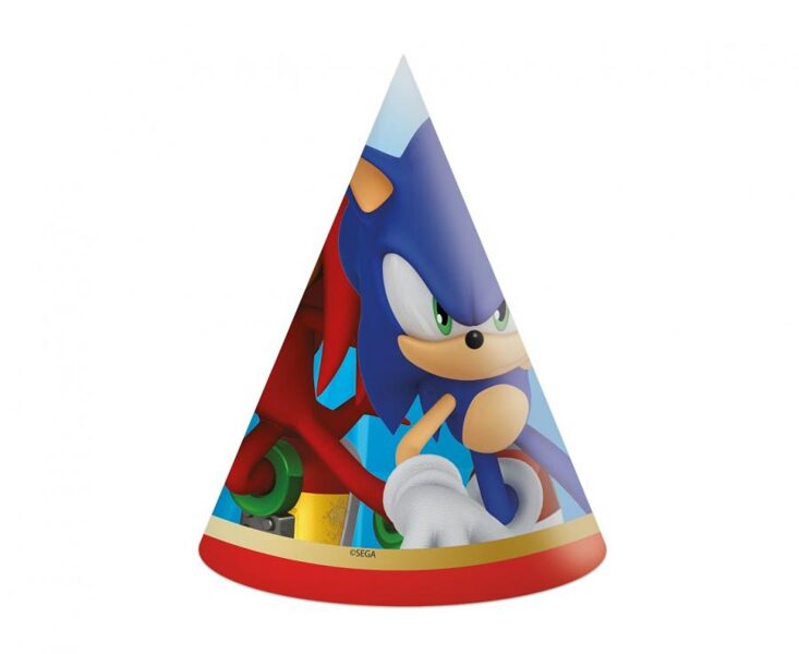 Papīra cepures "Sonic - the hedgehog", 6 gb