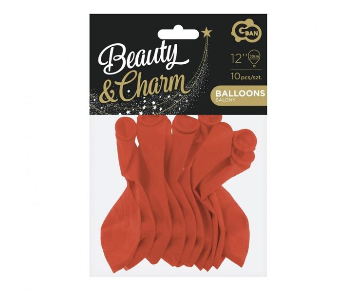 30 cm  baloni "Beauty&Charm", terakota krāsa - 10 gb. iepakojumā