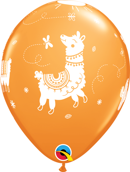 28 cm lateksa balons "Lama", oranžā krāsa - 1 gb.