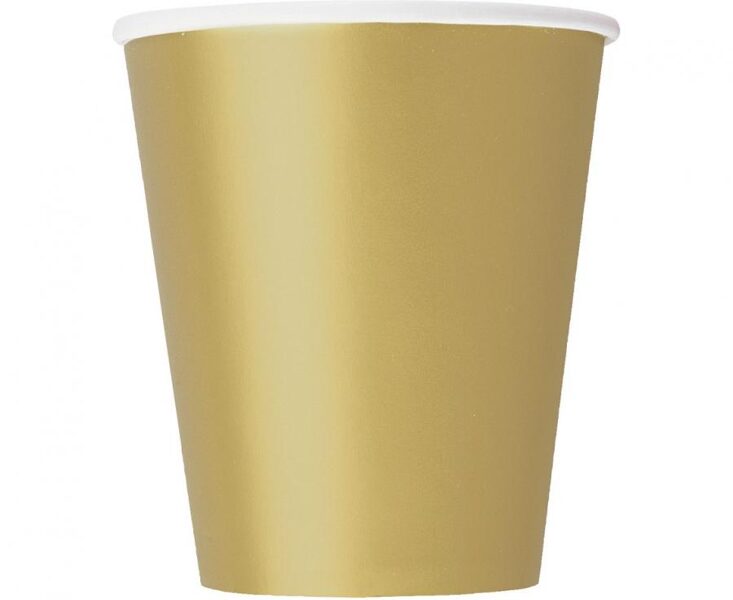 Glāzes, matētā zelta krāsa, 8 gb., 270 ml
