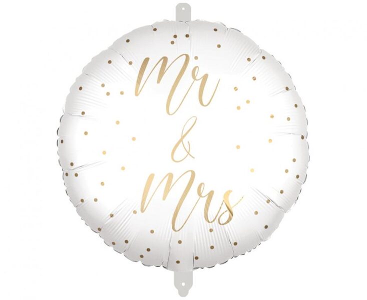 Folija balons "Mr&Mrs", apaļš, 46 cm