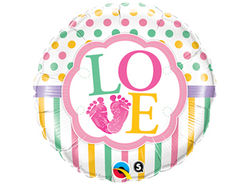 Folija balons "Baby girl/ LOVE", 46 cm