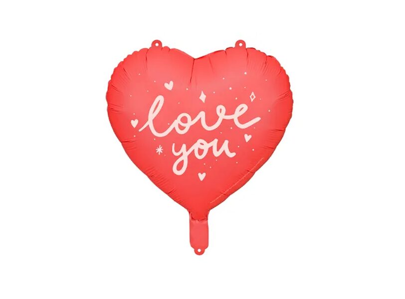 Folijas sirds balons "Love you", 45 cm