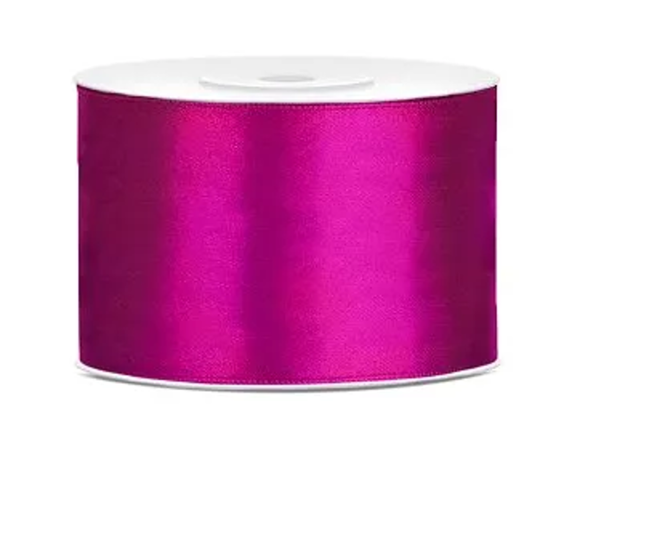 Satīna lente, 50mm/25m, spilgti rozā krāsa