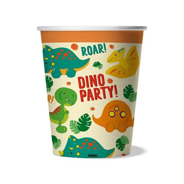 Papīra glāzes "Dino party - Dinozauru ballīte", 8 gb