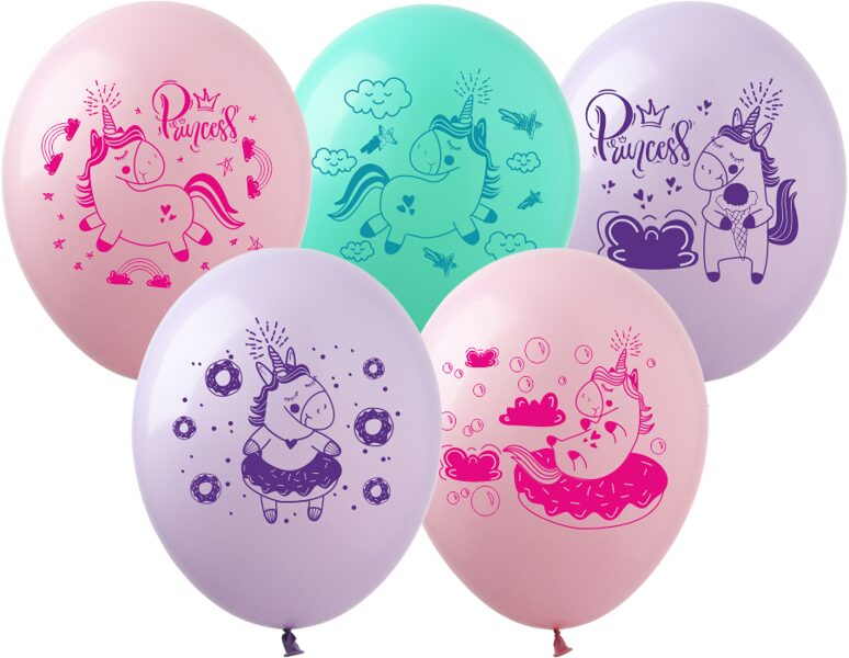 30 cm lateksa balons "Jautri vienradži" - 1 gb.