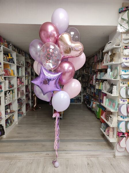 N-29 Hēlija balonu kompozīcija "Balonu pušķis "Maigums"".