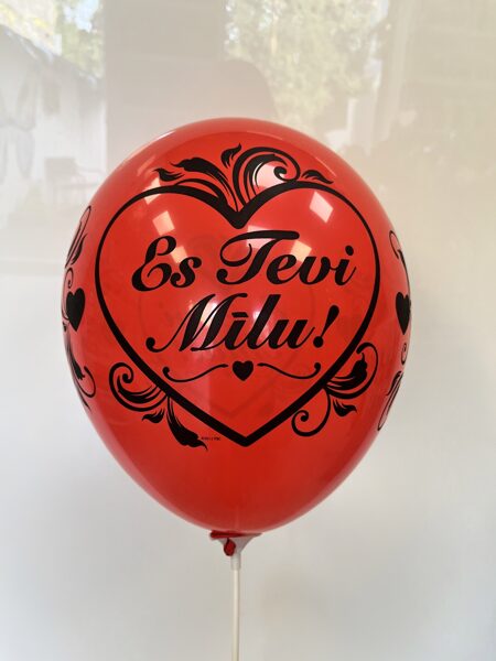 30 cm lateksa balons ar uzrakstu "Es tevi mīlu" - 1 gb.