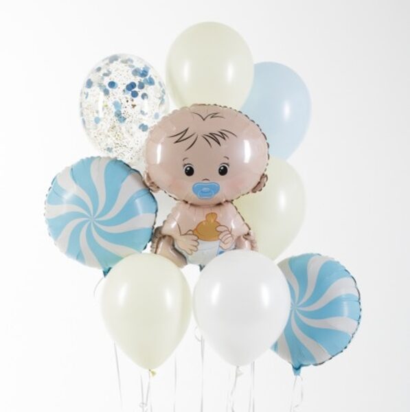 N-67 Hēlija balonu kompozīcija "Balonu pušķis ar puisīti".