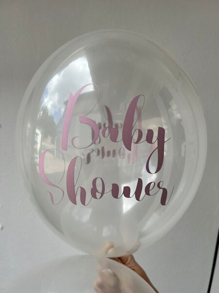 30 cm lateksa balons ar uzrakstu "Baby Shower", girl - 1 gb.