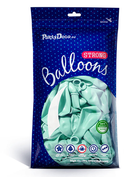 Perlamutra balonu iepakojums, 30 cm, mint krāsa