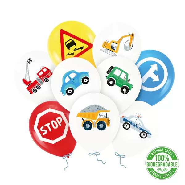 30 cm lateksa balonu "Mašīnas - VEHICLES" komplekts - 9 gb.