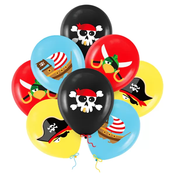 8gb, 30 cm lateksa balonu "Pirates"  komplekts 