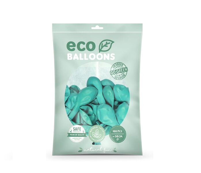 Balonu iepakojums "Eco", 100 gb., 30 cm, mint krāsa