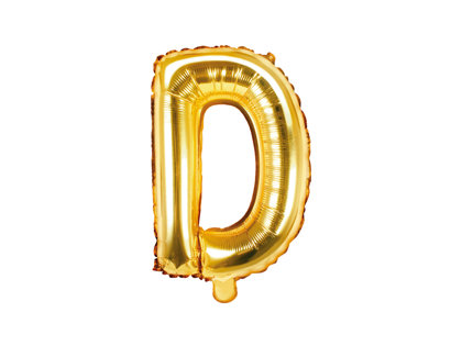Folija burts "D", 35 cm, zelta krāsa