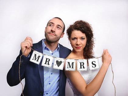 Baneris "Mr & Mrs"