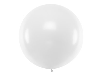 1 m balons, apaļš, baltā krāsa - 1 gb.