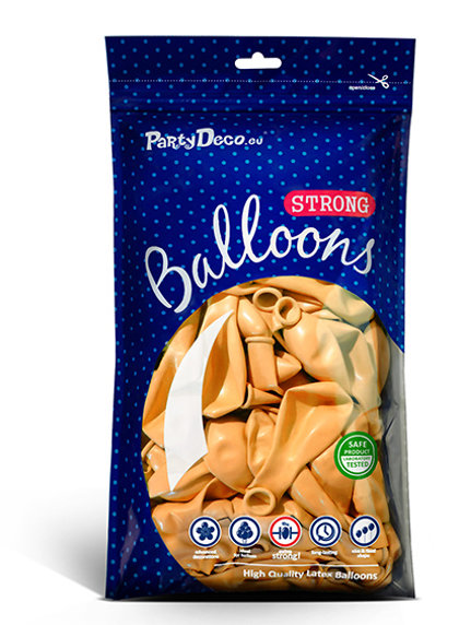 Balonu iepakojums, 50 gb., 30 cm, gaiši oranžā krāsa