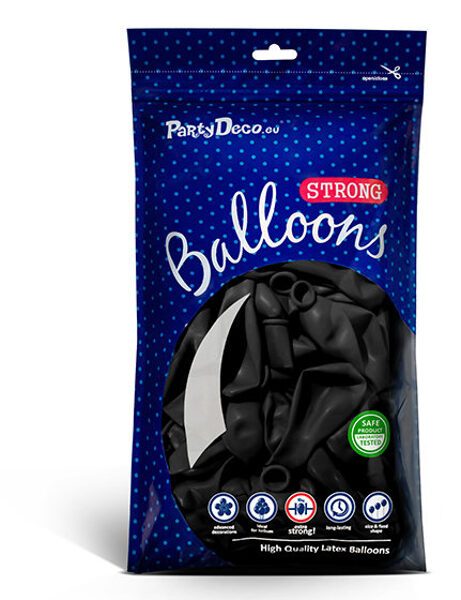 Balonu iepakojums, 50 gb., 30 cm, melnā krāsa