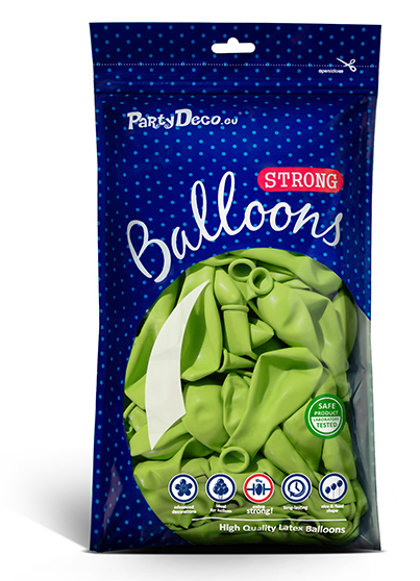 Balonu iepakojums, 100 gb., 30 cm, laima/ zaļā krāsa