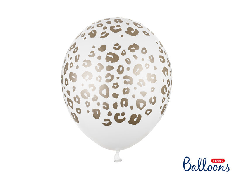 30 cm lateksa balons "Leoparda raksts", baltā krāsa - 1 gb.