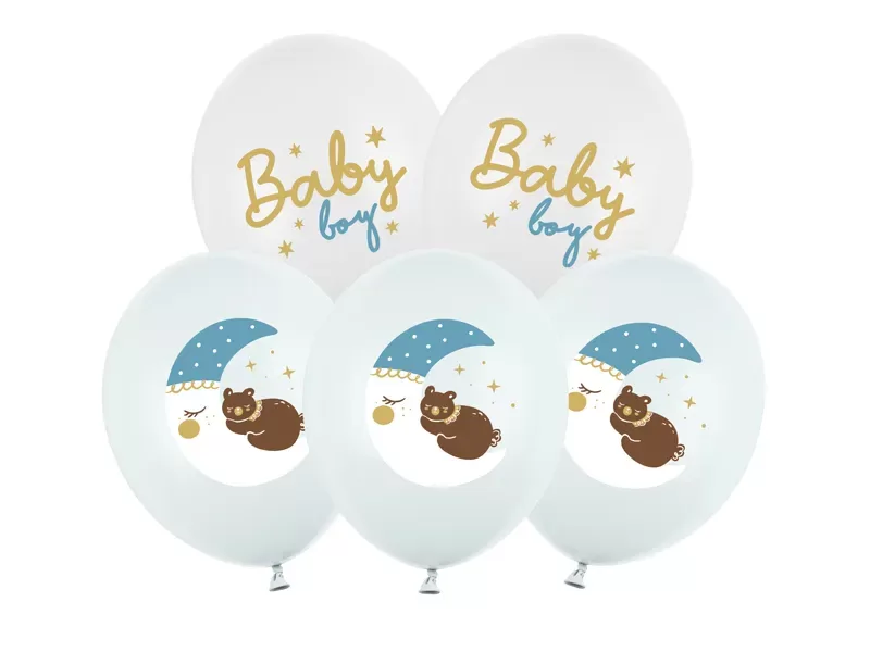 5gb, 30 cm lateksa balonu "Baby boy" komplekts 