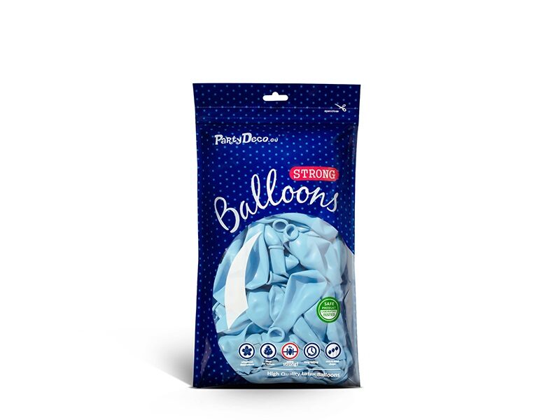 13 cm balons, maigi zilā krāsa, pastelis - 100 gb iepakojums