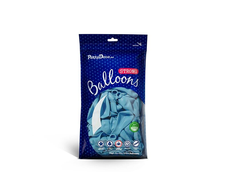 13 cm balons, gaiši zilā krāsa - 100 gb iepakojums