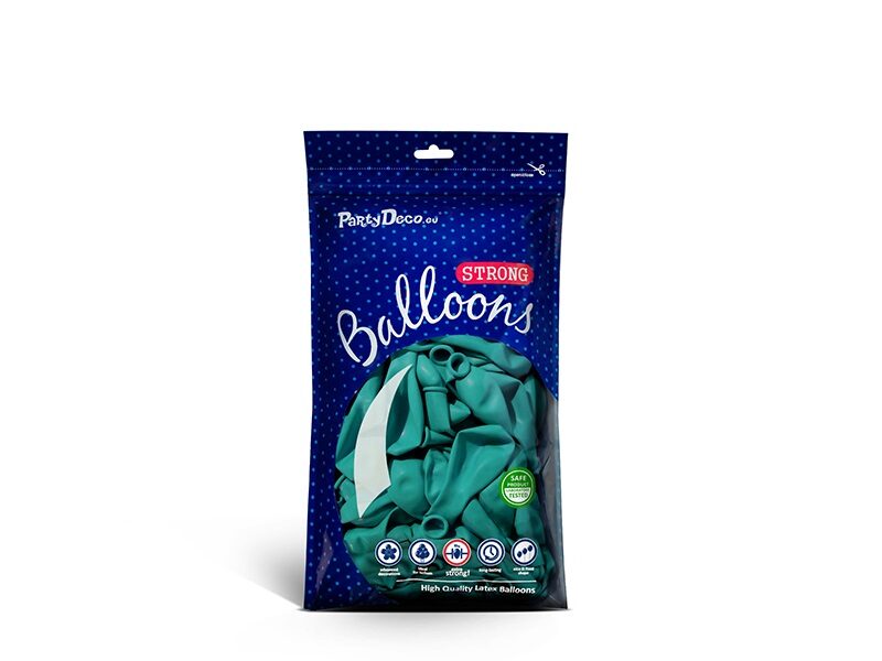 13 cm balons, tirkīzā krāsa - 100 gb iepakojums
