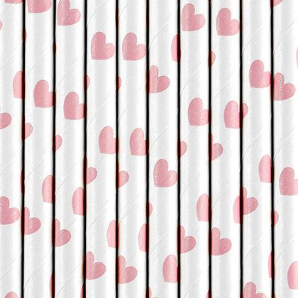 Salmiņi "Ar rozā sirdīm", baltā krāsa, 10 gb