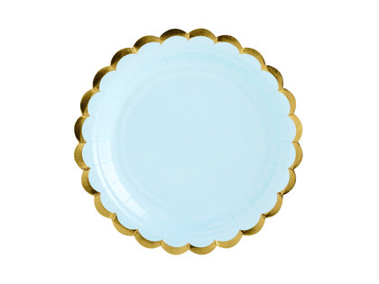 Šķīvīši "Ar dekoratīvu apmali", gaiši zilā krāsa, 6 gb., 18 cm